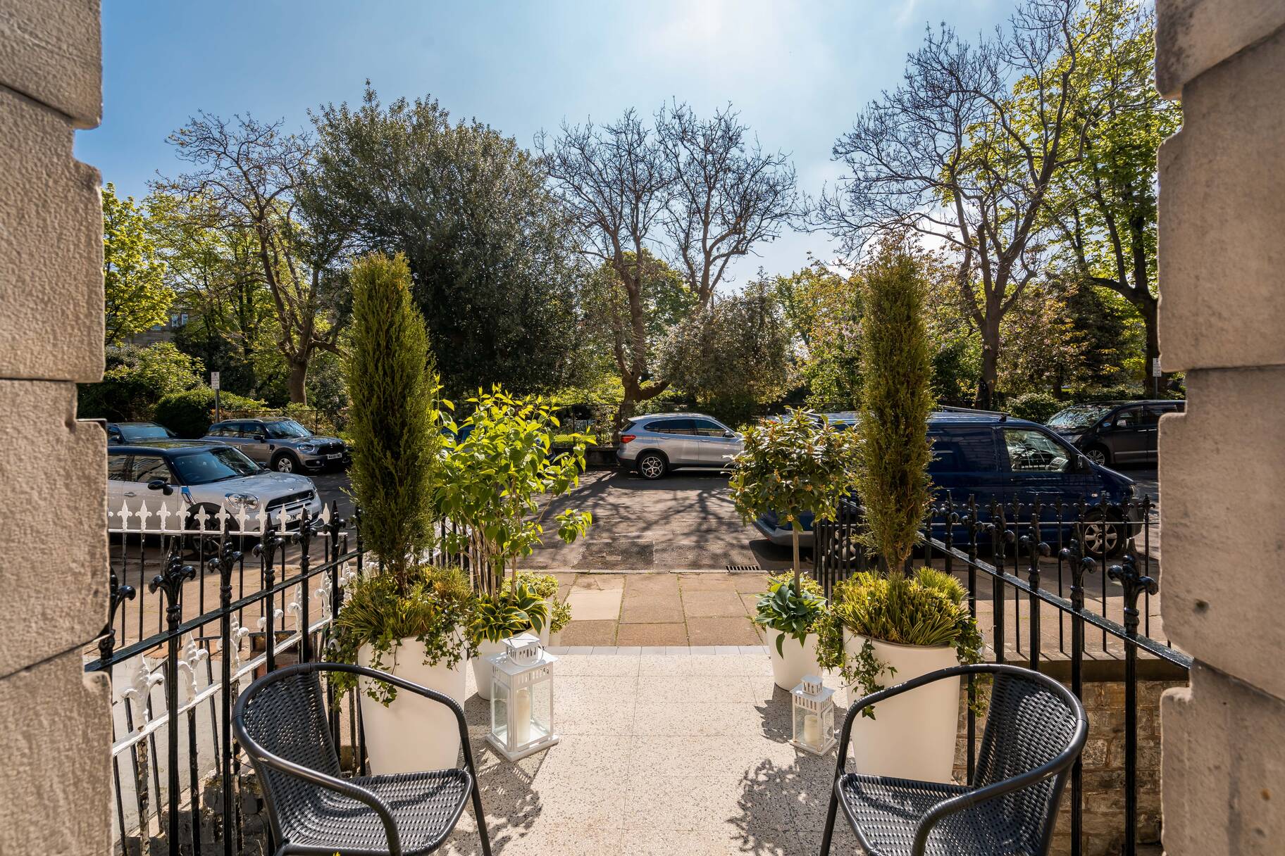 Take your coffee outside on our south facing patio